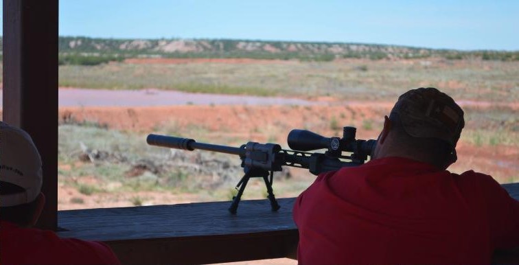 Long-range shooting instruction at the rifle range