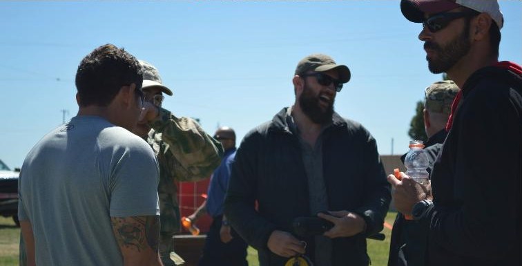 Veterans gathered between events